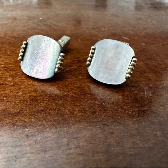 Vintage 60s Mother of Pearl Weber Cufflinks - Picture 4 of 8